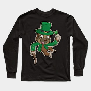 Sloth Irish Leprechaun Lucky St Patricks Day Long Sleeve T-Shirt